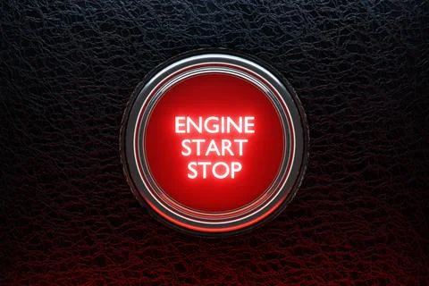 3D illustarion car engine push start stop button ignition remote starter. Car Stock Photos