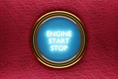 3D illustarion car engine push start stop button ignition remote starter. Car Stock Photos