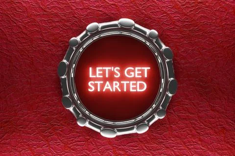 3D illustarion car engine push start stop button ignition remote starter. Let Foto stock