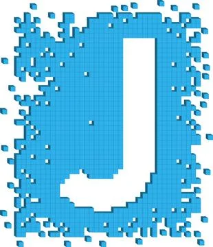 3D illustrated vector shaped alphabet letter J 스톡 일러스트