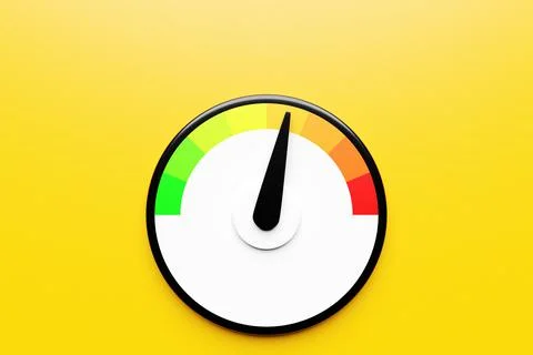 3d illustrating round control panel icon. High risk concept on measuring inst Stockfoto's