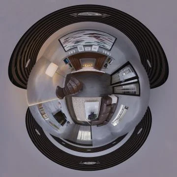 3d illustration 360 spherical seamless panorama living room design Stock Illustration