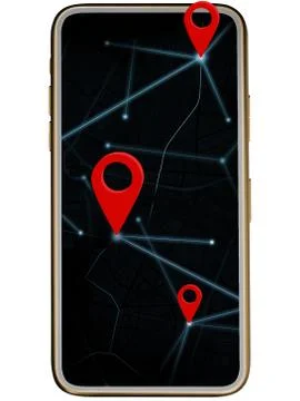 3d illustration, 3d isometric mobile phone, smartphone ready identified on ma Stock Illustration
