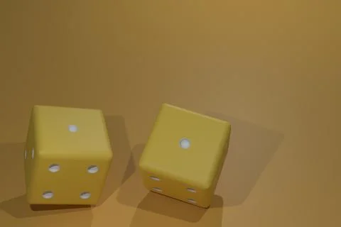 3d illustration. 3d rendered two red dice on green background 스톡 일러스트