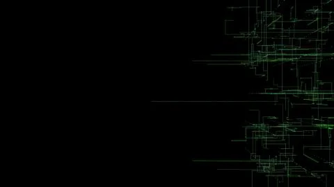 3D illustration, 3D rendering, abstract geometric background, green line tech 스톡 일러스트