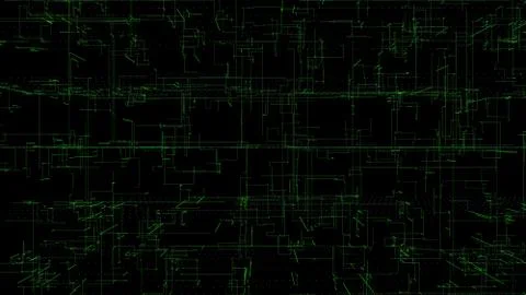 3D illustration, 3D rendering, abstract geometric background, green line tech イラスト素材