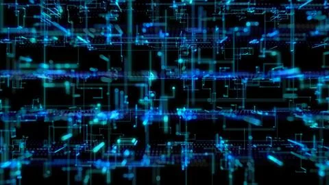 3D illustration, 3D rendering, abstract geometric background, Blue Line and B Illustration