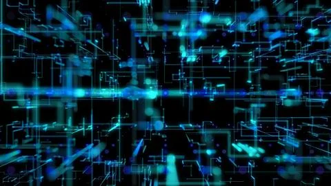 3D illustration, 3D rendering, abstract geometric background, Blue Line and B Stock-Illustration