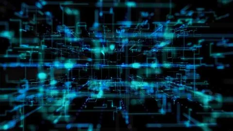 3D illustration, 3D rendering, abstract geometric background, Blue Line and B 스톡 일러스트