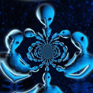 3D Illustration; 3D Rendering of an Alien 3D Illustration; 3D Rendering of... Foto stock