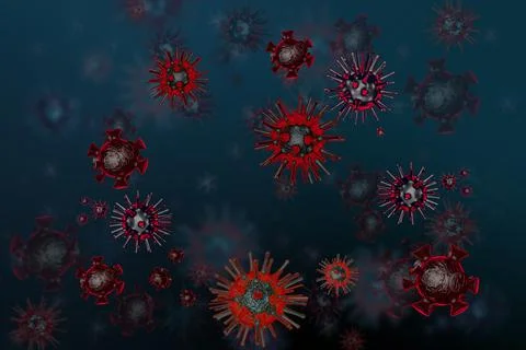 3d illustration, 3d rendering of the covid-19 coronavirus model, pandemic con Illustrazione stock