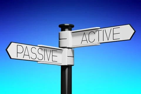 3D illustration/ 3D rendering - crossroads concept - active and passive Illustrazione stock
