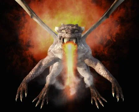 3D Illustration; 3D Rendering of a Dragon 3D Illustration; 3D Rendering of... 스톡 사진