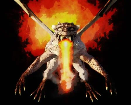 3D Illustration; 3D Rendering of a Dragon 3D Illustration; 3D Rendering of... 스톡 사진
