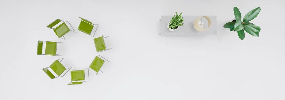 3d illustration, 3d rendering. Eco room top view. Stock Illustration