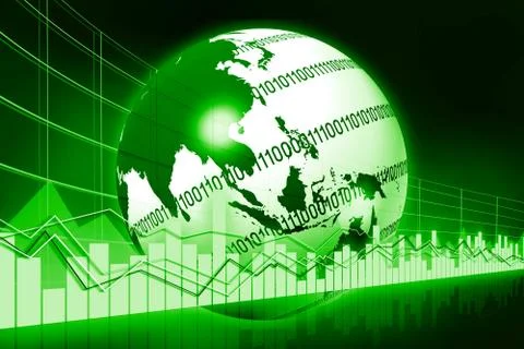 3D illustration/ 3D rendering - global business chart Illustrazione stock