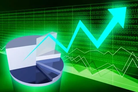 3D illustration/ 3D rendering - Growth chart Illustrazione stock