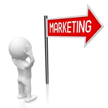 3D illustration/ 3D rendering - marketing signpost Stock Illustration