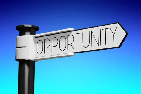 3D illustration/ 3D rendering - signpost with 1 arrow - opportunity Stock Illustration