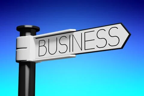 3D illustration/ 3D rendering - signpost with 1 arrow - business Stock Illustration