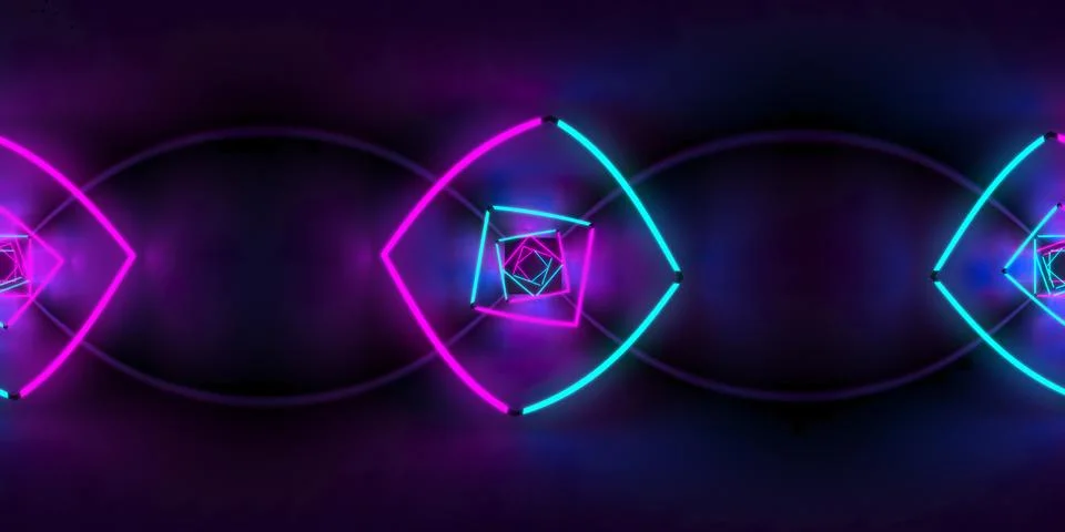 3d illustration, 3d rendering, vr 360 panorama abstract images of the geometr Illustration