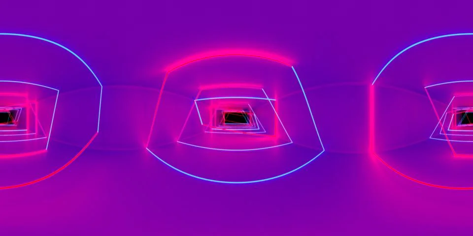 3d illustration, 3d rendering, vr 360 panorama abstract images of the geometr Illustration