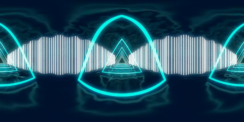 3d illustration, 3d rendering, vr 360 panorama abstract images of the geometr Stock-Illustration