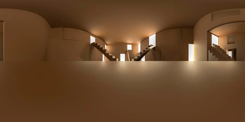 3d illustration, 3d rendering, vr 360 panorama abstract images of the geometr Illustration