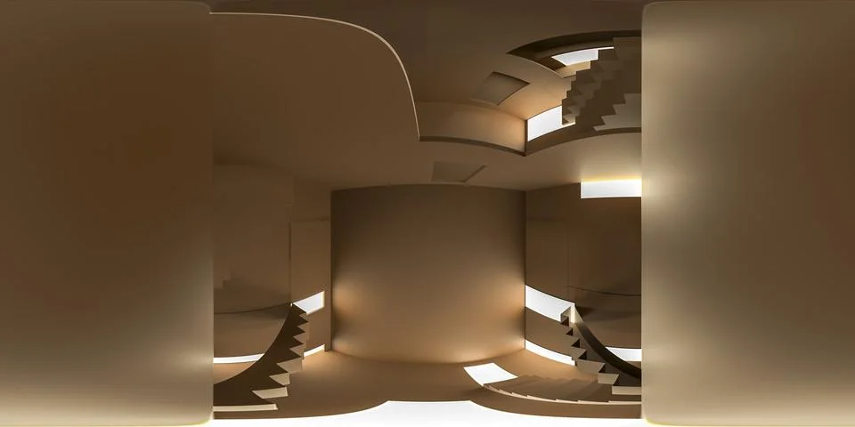 3d illustration, 3d rendering, vr 360 panorama abstract images of the geometr Illustration