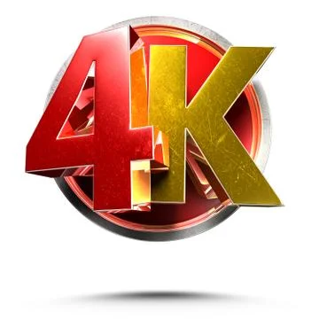 3D illustration 4k floating out of the red circle isolated on a white backgro Stock Illustration