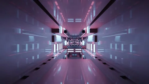 A 3D illustration of 4K UHD 60 FPS geometric cyberspace Stock Footage 166457271