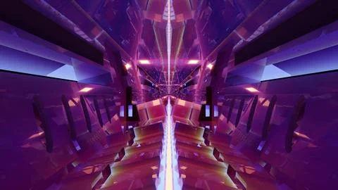 3D illustration of 4K UHD creative space tunnel Stock Illustration