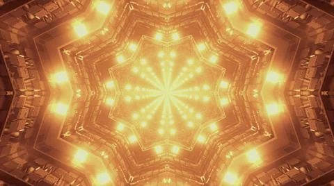 3d illustration of 4K UHD endless bright corridor Illustration