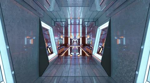 3D illustration of 4K UHD modern building hallway Ilustración de archivo