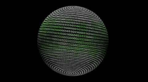 3D illustration 5G text on sphere concept Stock Illustration