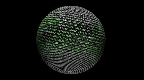 3D illustration 5G text on sphere concept Stock Illustration