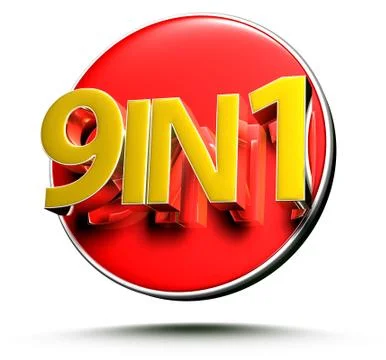 3D illustration 9 IN 1 isolated on a white background.(with Clipping Path) Stock-Illustration