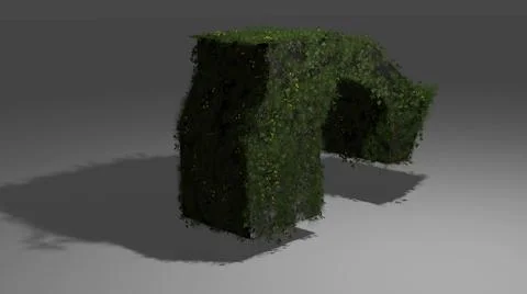 3d illustration - abstract 3d model Covered by Grass and flowers Stock Illustration