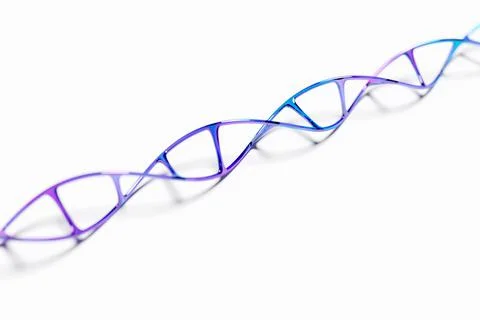 3d illustration of a; Abstract 3d polygonal wireframe DNA molecule. Medical s Stock Illustration