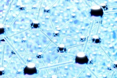 3d illustration of a  abstract 3d polygonal  molecule. Medical science, genet Illustrazione stock