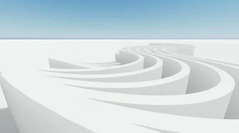 3D illustration - Abstract Architecture. Concept of organic architecture.. Stock Illustration