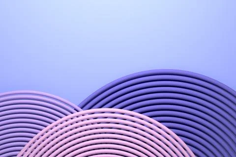3D illustration. Abstract background of 3D curved lines with copy space Stock Illustration