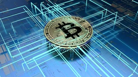 3D Illustration of an Abstract background of Bitcoin art Illustrazione stock