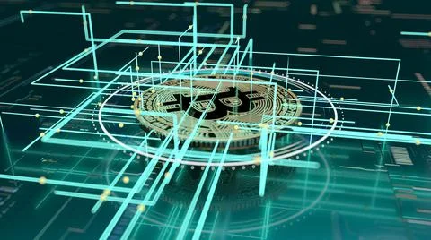 3D Illustration of an Abstract background of Bitcoin art Illustrazione stock