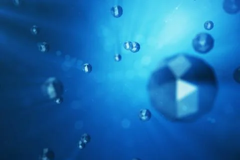3D illustration abstract background of chaotic low poly spheres. Particle in Stock Illustration