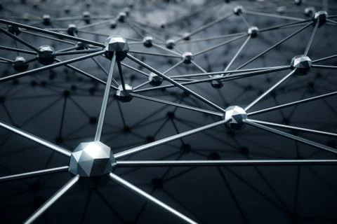 3D Illustration, Abstract background. Concept neural network and cloud computing Illustrazione stock