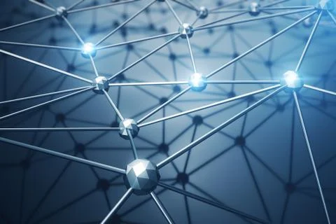 3D Illustration, Abstract background. Concept neural network and cloud computing Illustrazione stock