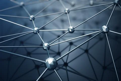 3D Illustration, Abstract background. Concept neural network and cloud computing Stock Illustration
