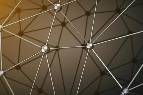 3D Illustration, Abstract background. Concept neural network and cloud computing Stock Illustration