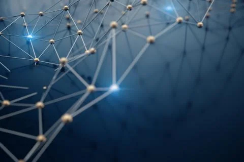 3D Illustration abstract background, connection and lines of technology Stock Illustration